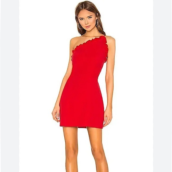 superdown Dresses & Skirts - • Superdown Elizabeth one shoulder mini dress red large
